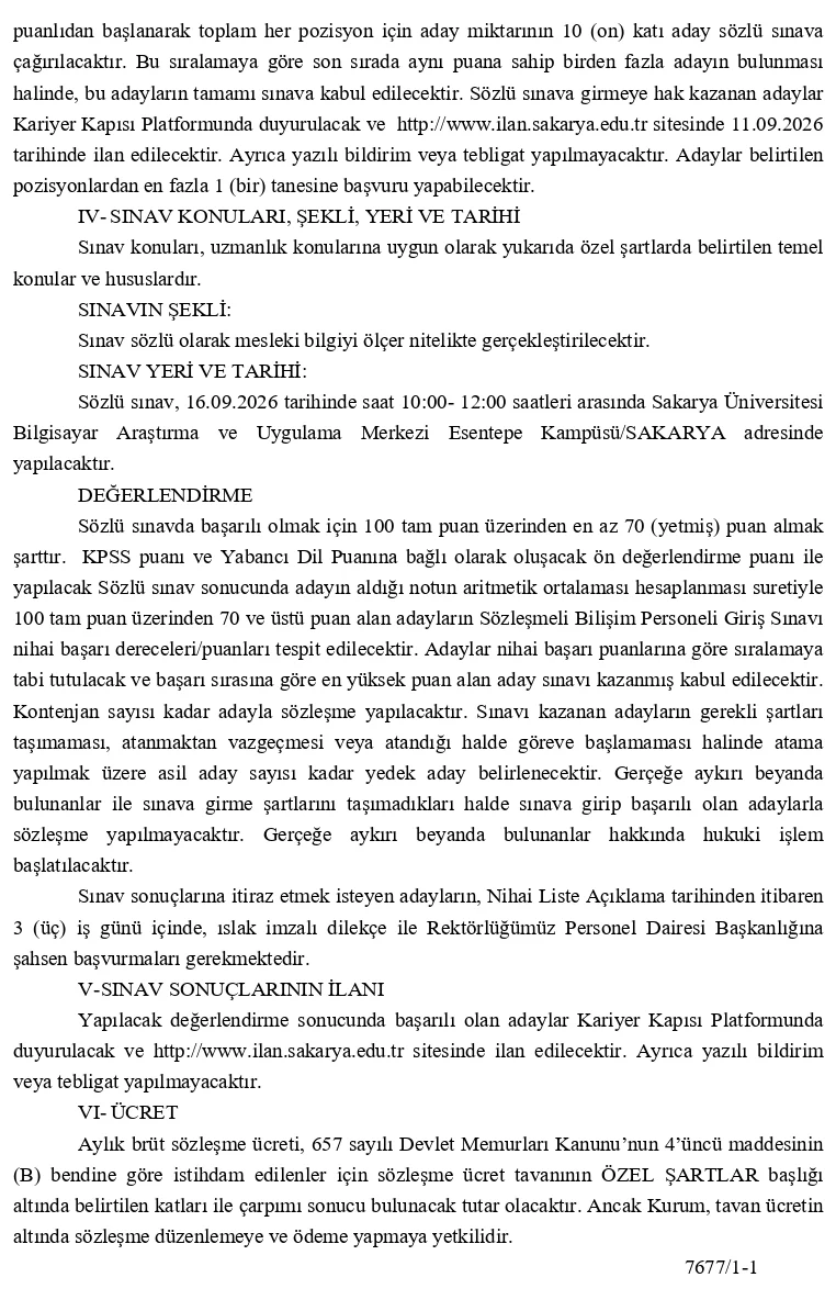 Sakarya Üniversitesi personel alacak! Sakarya Üniversitesi sözleşmeli kadro başvuruları başladı - Fotoğraf 5