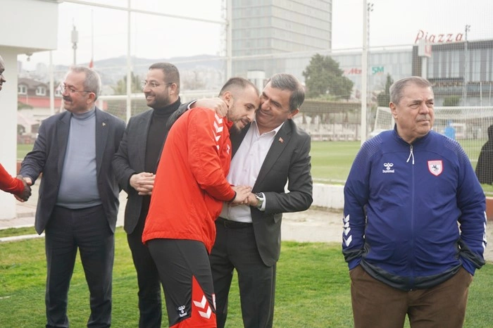 Samsun'da MHP'den Samsunspor’a Gaziantep FK maçı öncesi Moral Ziyareti - Resim 6