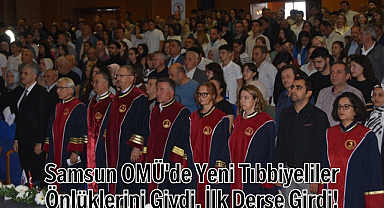 Samsun OMÜ'de Yeni Tıbbiyeliler Önlüklerini Giydi, İlk Derse Girdi!