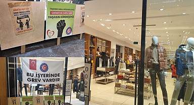 Piazza AVM Sarar çalışanları Samsun'da da grevde