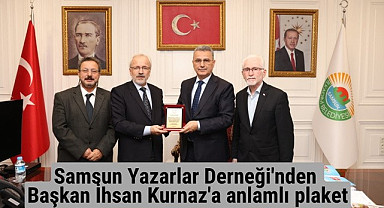 Samsun Yazarlar Derneği'nden Başkan İhsan Kurnaz'a anlamlı plaket