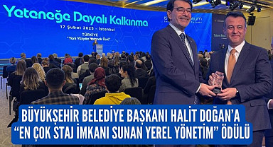 Başkan Doğan'a Cumhurbaşkanlığı İnsan Kaynakları Ofisi'nden ödül