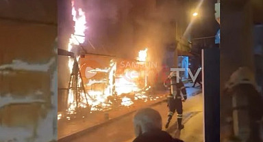 Samsun'da Çiftlik Caddesinde dün gece yangın çıktı!