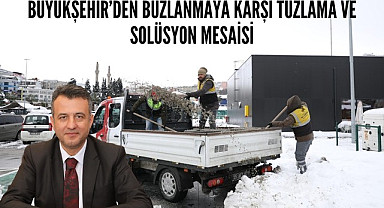 Samsun'da kar temizliği için 3 bin 300 ton tuz ile agrega karışımı kullanıldı