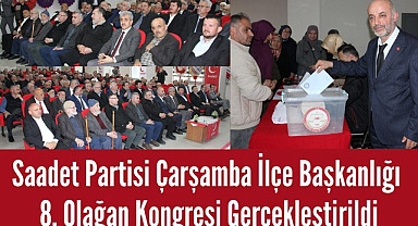Samsun'da SP İlçe Başkanı İbrahim Seven güven tazeledi