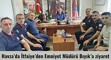 Havza’da İtfaiye’den Emniyet Müdürü Bıyık’a ziyaret