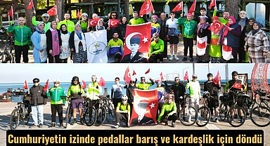 Samsun'da Cumhuriyetin izinde pedallar barış ve kardeşlik için döndü