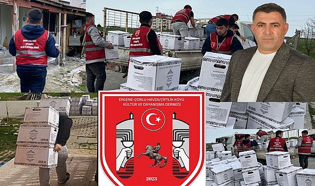 Havza Çiftlikköy Kültür ve Dayanışma Derneği’nden Ergene'de 500 aileye Ramazan yardımı