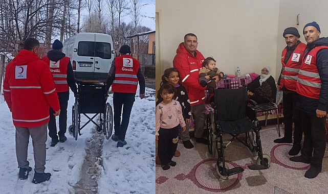 KIZILAY’DAN GAZİ EŞİNE TEKERLEKLİ SANDALYE DESTEĞİ