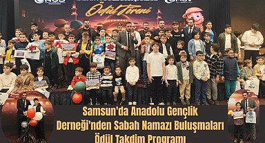 Samsun'da Anadolu Gençlik Derneği'nden Sabah Namazı Buluşmaları Ödül Takdim Programı
