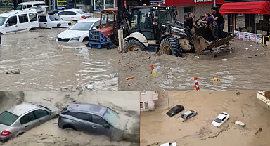 SAMSUN'UN HAVZA İLÇESİNİ SEL VURDU! ARAÇLAR SULARA GÖMÜLDÜ