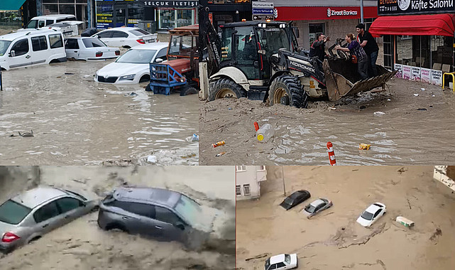 SAMSUN'UN HAVZA İLÇESİNİ SEL VURDU! ARAÇLAR SULARA GÖMÜLDÜ