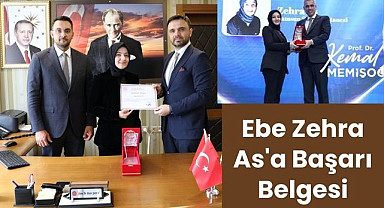 Samsunlu Ebe Zehra As'a Başarı Belgesi