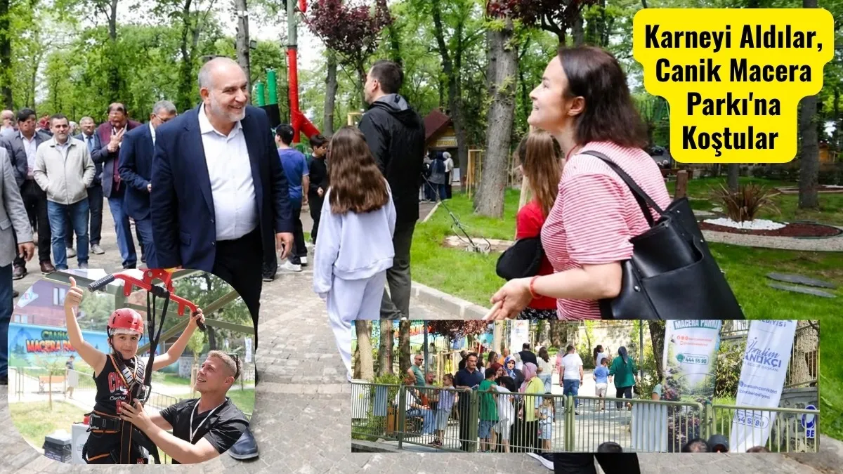 Canik'de çocuklar karneyi aldı Macera Parkı'na koştu
