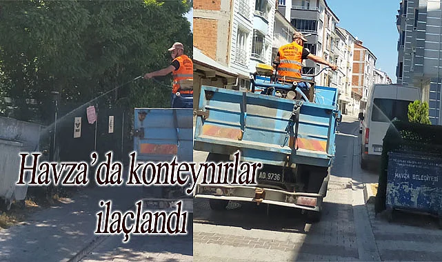 Havza’da konteynırlar ilaçlandı