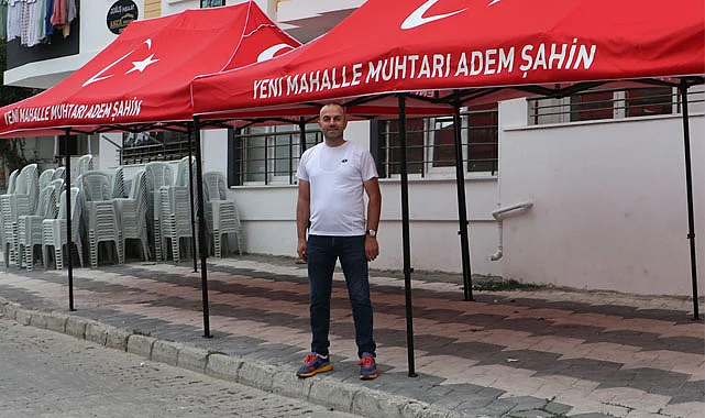 Havza’da mahalle muhtarı taziye çadırı aldı
