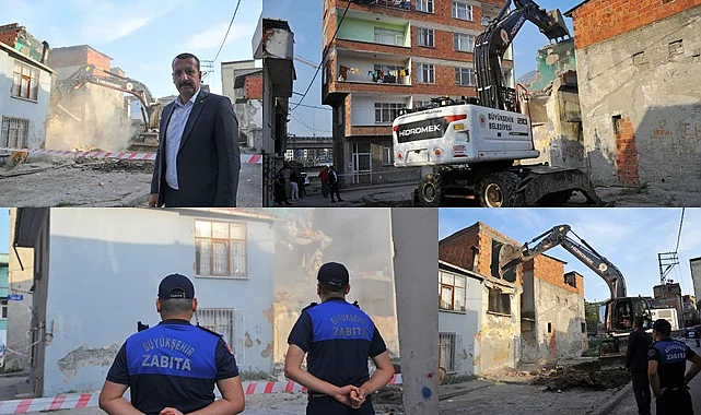 Canik Soğuksu Mahallesi’nde metruk binalar yıkılıyor