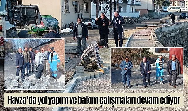 Havza’da yol yapım ve bakım çalışmaları devam ediyor