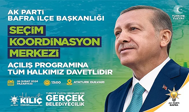 Bafra Belediye Başkan Adayı Hamit Kılıç'tan SKM açılışına davet