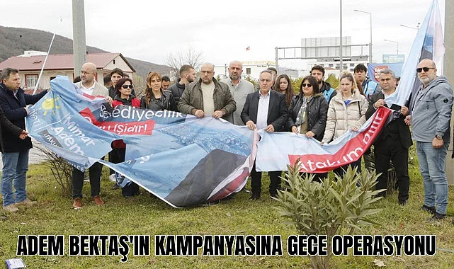 Adem Bektaş'ın Atakum'da pankartlarını kestiler!