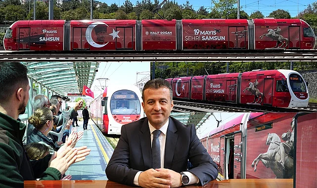 Samsun tramvayları 19 Mayıs'a özel giyindi