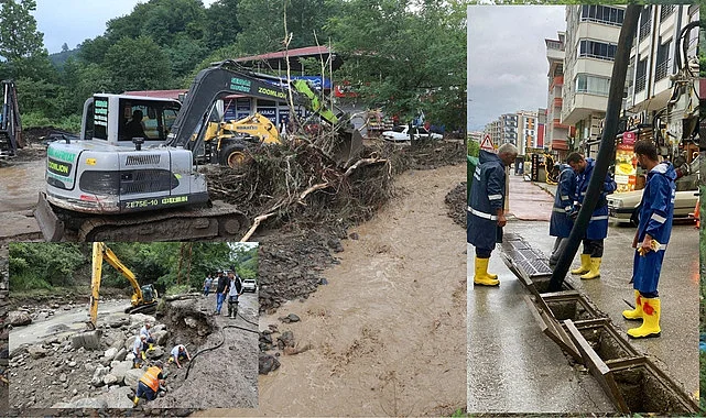 Samsun Büyükşehir Belediyesi tüm ekipleriyle sel bölgesinde