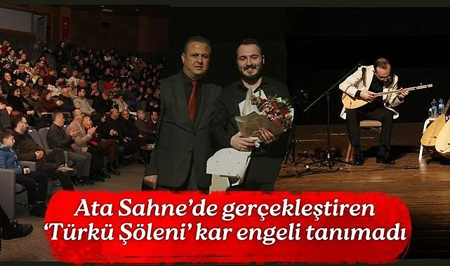 Ata Sahne'de gerçekleştiren Türkü Şöleni kar engeli tanımadı
