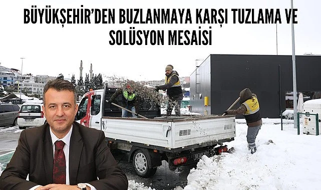 Samsun'da kar temizliği için 3 bin 300 ton tuz ile agrega karışımı kullanıldı