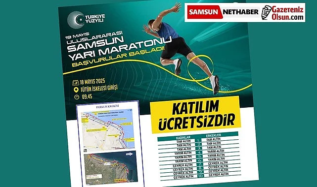 SAMSUN'DA 19 MAYIS YARI MARATONU BAŞVURULARI DEVAM EDİYOR
