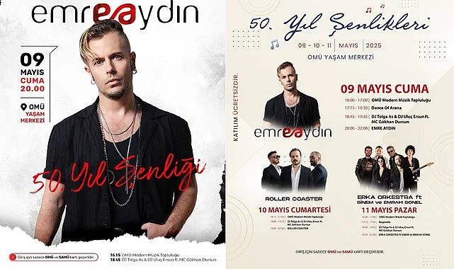 Samsun'da festival havasında 3 gün Emre Aydın konseri ile başlıyor
