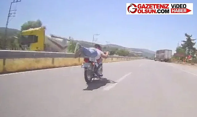 Samsun'da Motosiklet Sürücüsünün Tehlikeli Hareketine Ceza