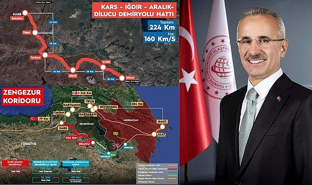 Kars Iğdır Aralık Dilucu Demiryolu Hattı Zengezur Koridoru'nda tarihi adım