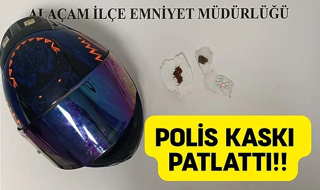 Polis kaskı patlattı! Alaçam’da Kaskın İçine Uyuşturucular Ele Geçirildi