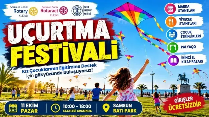 Canik Rotary Kulübü’nden Batı Park'ta Uçurtma Şenliği'ne Davet