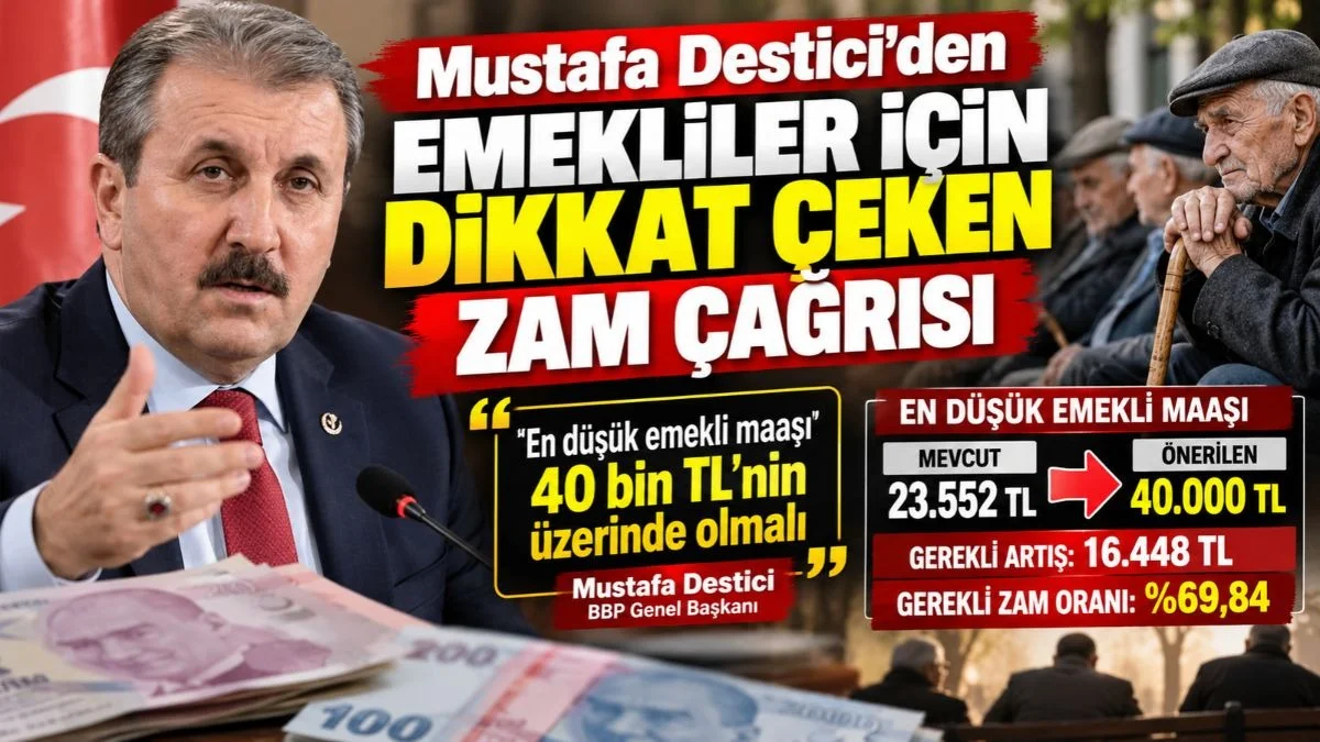 Emekli Maaşı 40 Bin olur mu? Emekli Maaşı zammı ne kadar olur? BBP Lideri Destici'den öneri