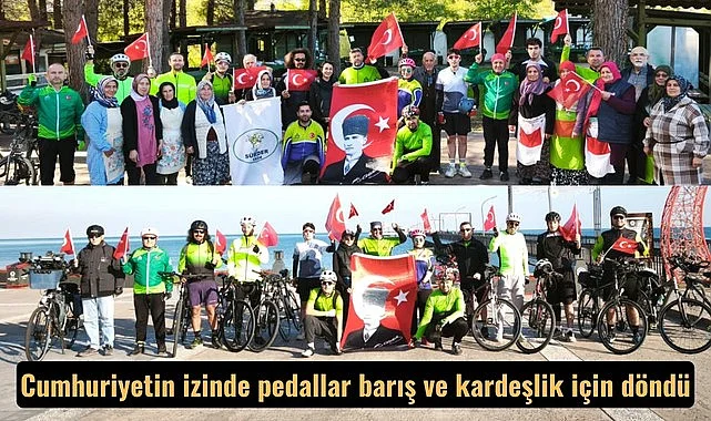 Samsun'da Cumhuriyetin izinde pedallar barış ve kardeşlik için döndü