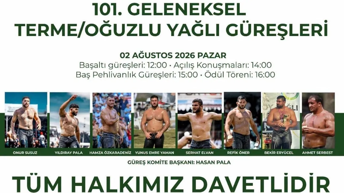 Terme Oğuzlu Yağlı Güreşleri için geri sayım başladı
