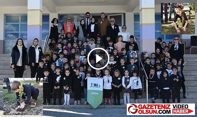 Samsun'da Minik öğrenciler Atatürk'ü fidan dikerek andı