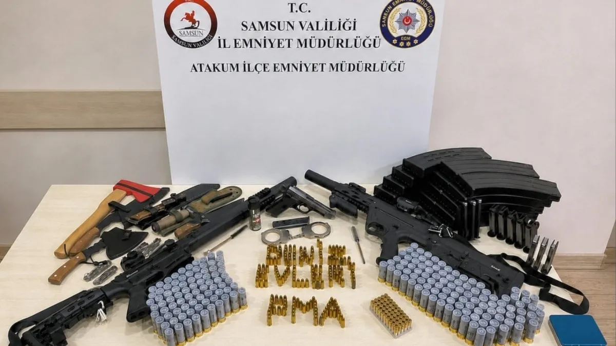 Atakum'da eve operasyon ev değil sanki cephanelik!