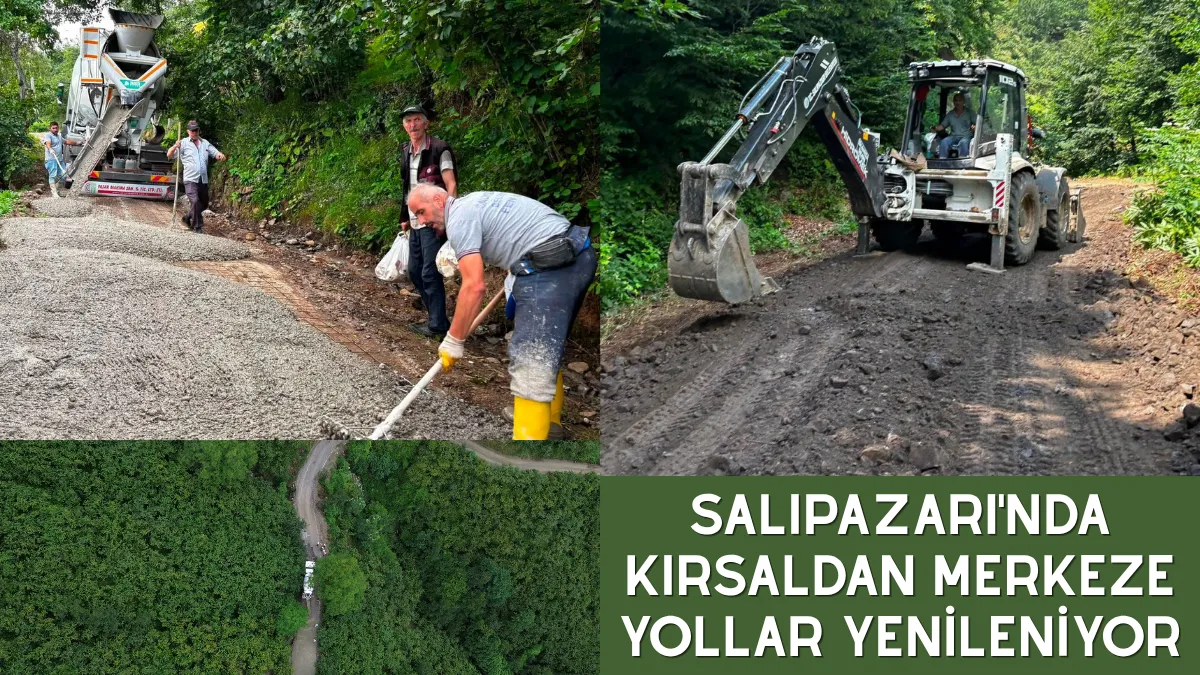 Salıpazarı'nda Kırsaldan merkeze yollar yenileniyor