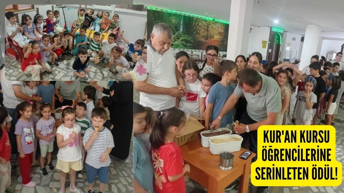 Samsun'da Kur'an Kursu Öğrencilerine Serinleten Ödül! 150 Minik Dondurma Sürpriziyle Sevindi