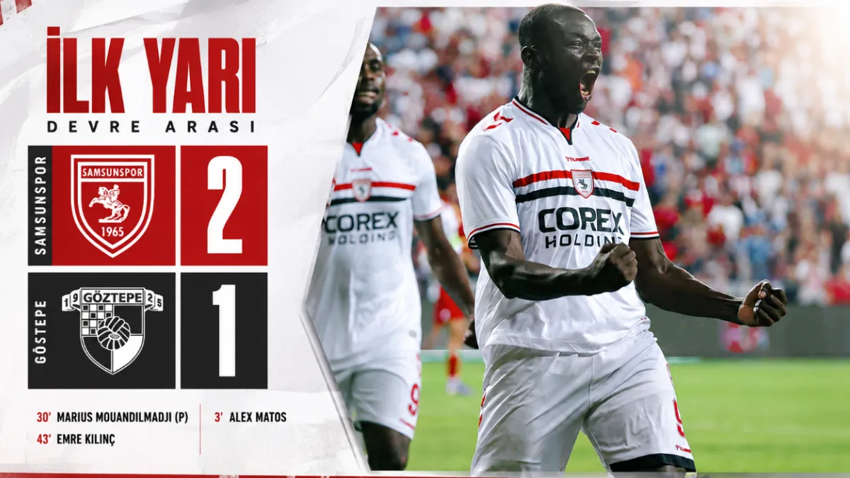 Samsunspor devreye 2-1 önde girdi!