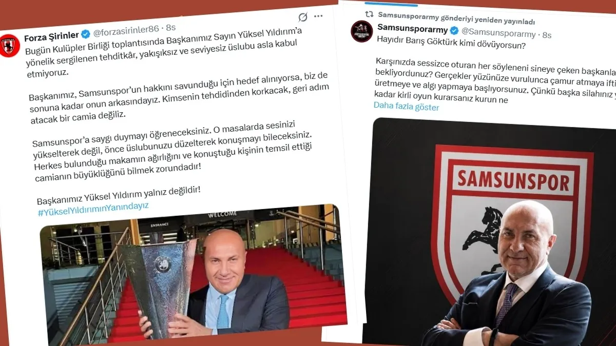 Samsunspor taraftar grubu Forza Şirinler Yüksel Yıldırım'ın yanında
